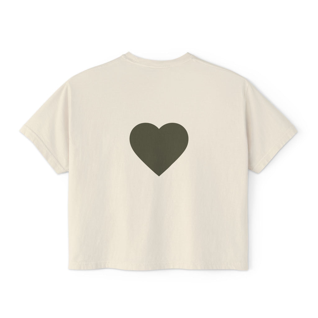 Women's Floral Wreath Heart Boxy Tee