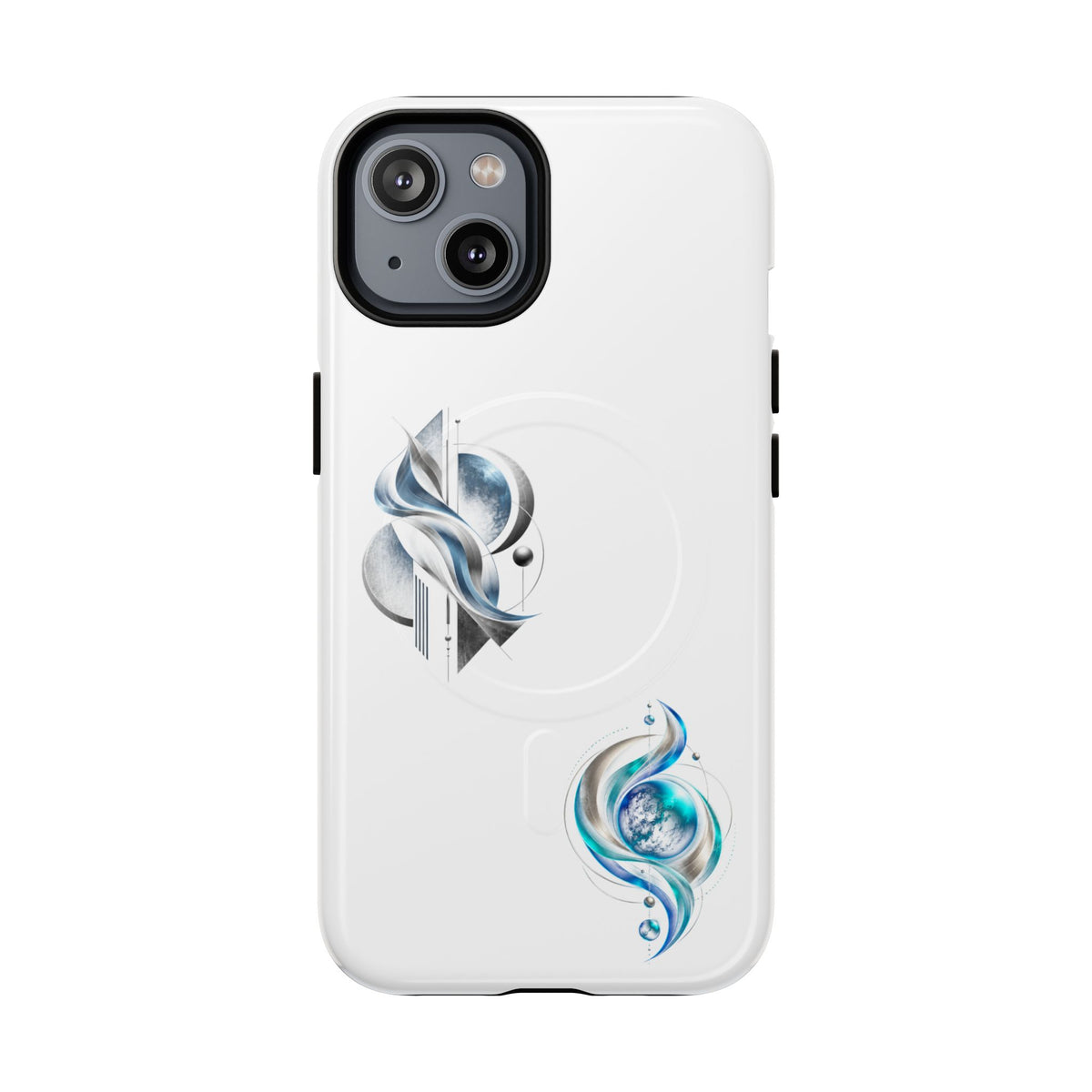 Elegant Blue Floral Tough Magnetic Phone Case