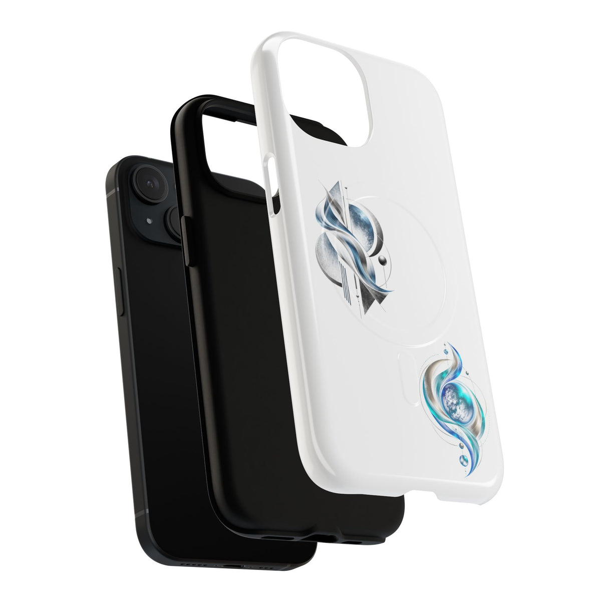 Elegant Blue Floral Tough Magnetic Phone Case