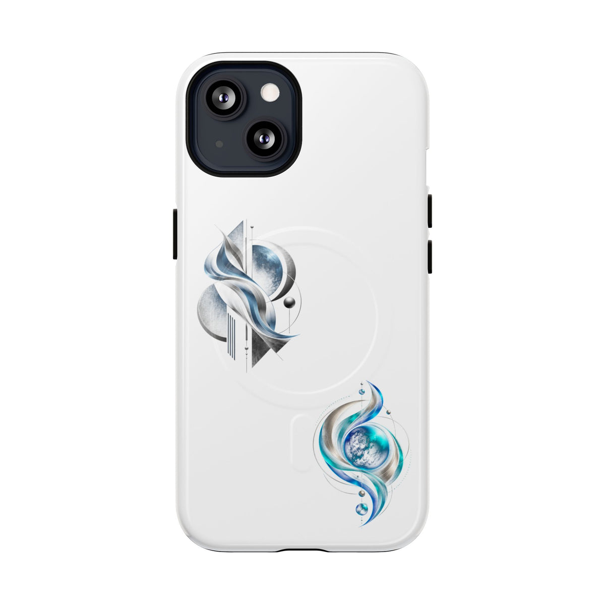 Elegant Blue Floral Tough Magnetic Phone Case