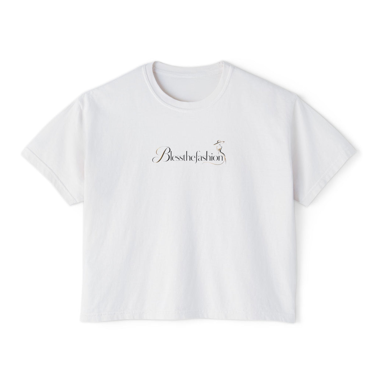Women's Boxy Tee with Minimalist “Amour Toujours” Script