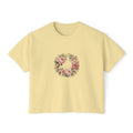 Women's Floral Wreath Heart Boxy Tee