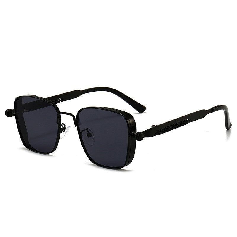 Retro Steampunk Square Frame UV400 Protection Metal Sunglasses